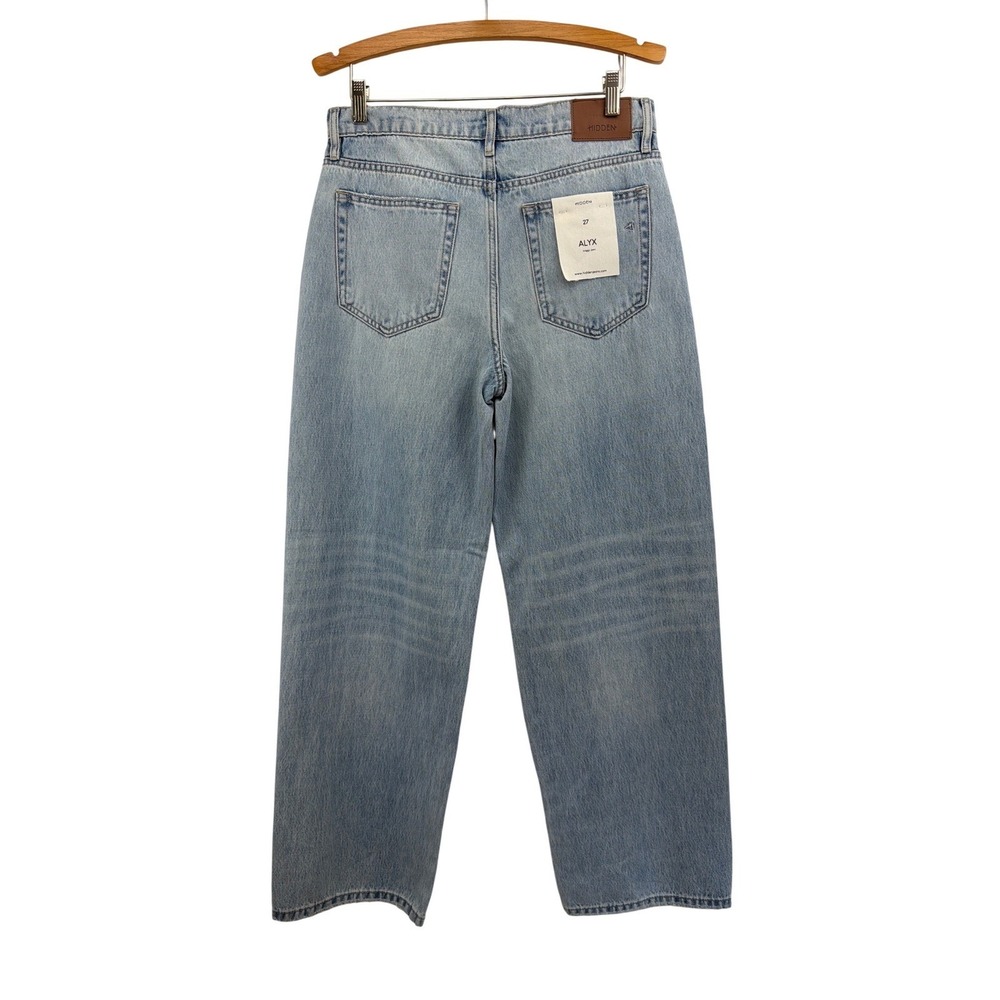 Hidden Jeans Alyx Baggy Jean Light Wash High Rise Wide Leg Denim 27 NEW - Picture 6 of 15